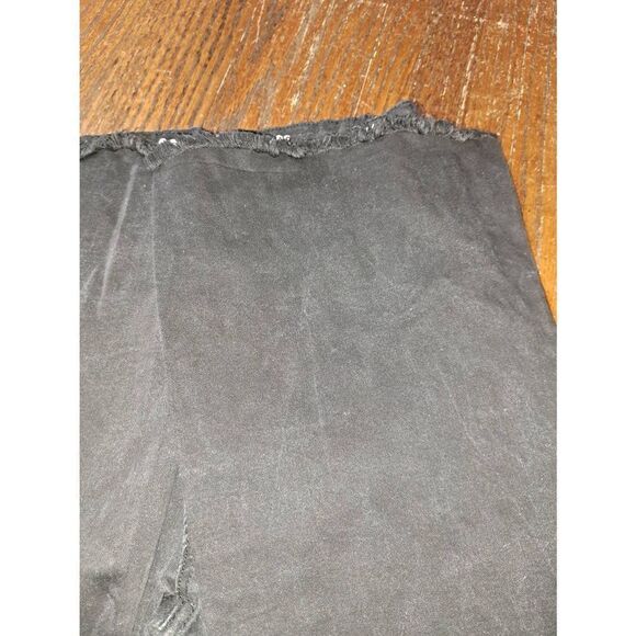 Size 9 S.O.N.G. Fit n Flare Black Stretch Denim Jeans Raw Hem Pockets Belt Loops - Picture 4 of 5